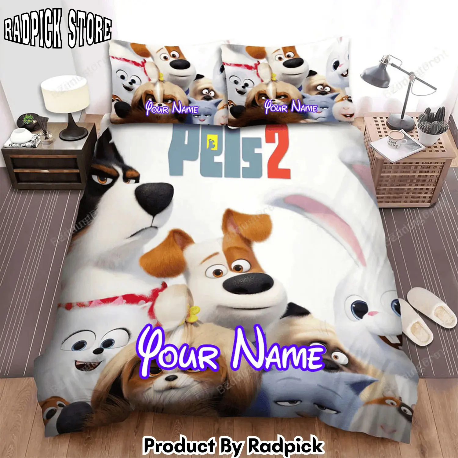 Radpick the secret life of pets 2 movie poster fanart bed sheets duvet cover personalized name bedding sets rp327957